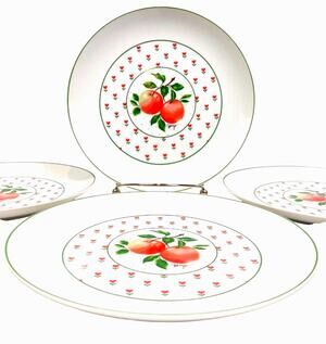 Set of 2 George Good Japan Vintage Porcelain Fabrizio Apple 7 5/8" Salad Plates